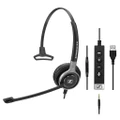 SENNHEISER | Sennheiser SC635 USB, Wired monaural UC headset with 3.5 mm jack and USB connectivity. In-line call control on USB cable and in-line mini call