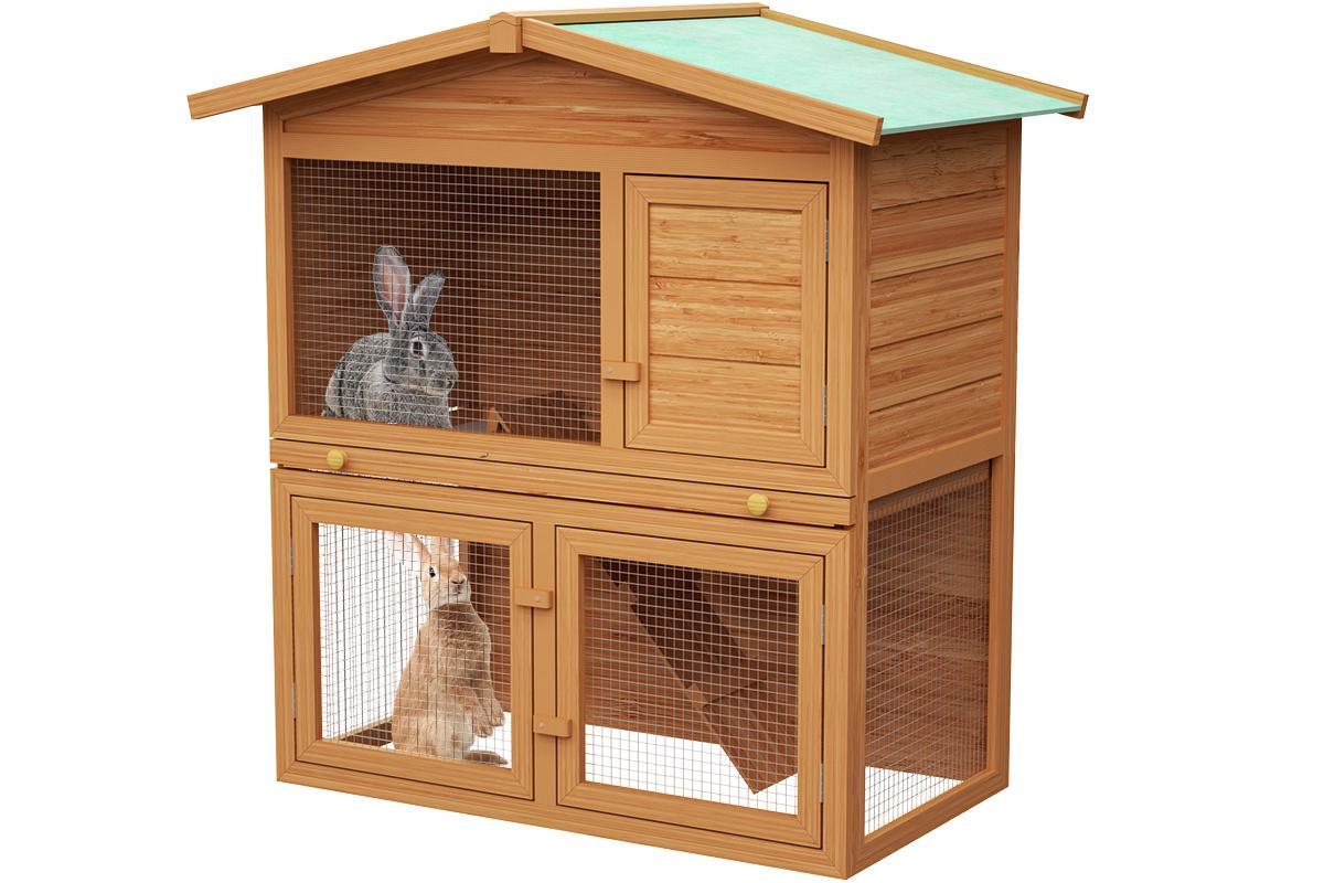 Advwin Rabbit Hutch Chicken Coop Run Cage w/Ramp 94*60*98cm