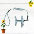 Adjustable Cat Harness Flower Pattern Traction Rope Leash Comfortable Neck Strap Pet Supplies for Cat Pet Size S Light Green