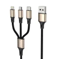 Philex 3In1 1.2m 8 Pin/Micro/USB C Charging Cable for iPhone 11/Samsung GLD