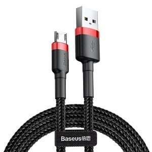 Phone Cable Baseus cafule Fast Charging USB to Micro USB 2A 3M Black & Grey