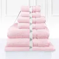Super Plush 100% Fresh Combed Cotton Bathsheet Set 7PC Baby Pink
