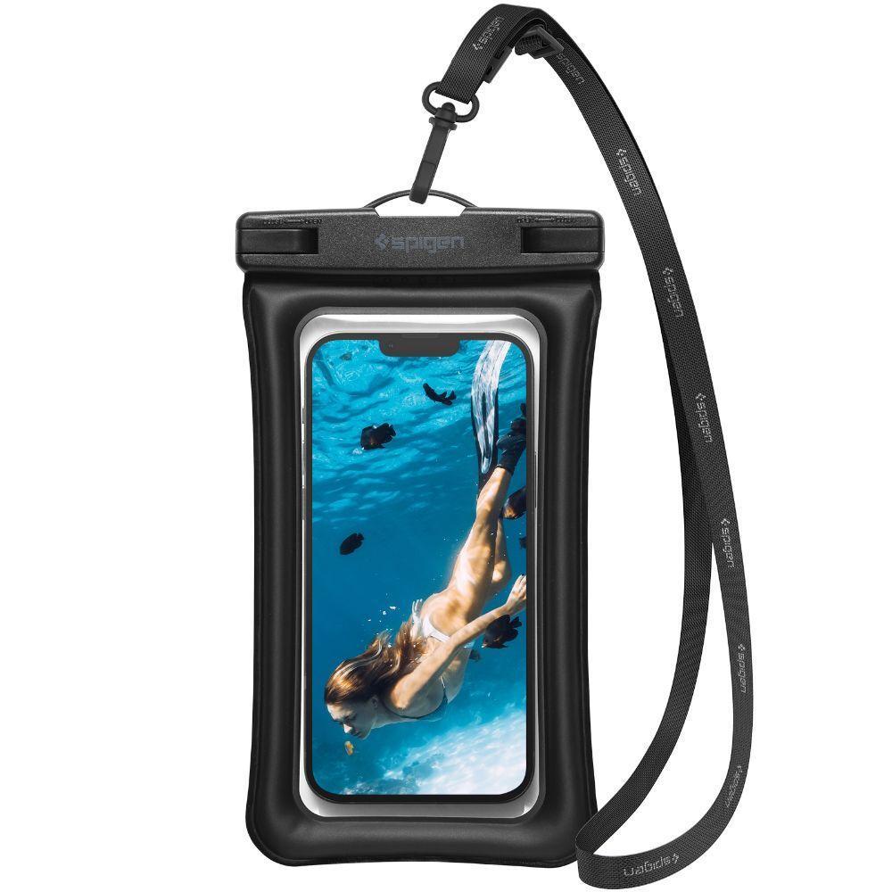 SPIGEN Waterproof Phone Case Pouch Dry Bag, Genuine SPIGEN Aqua Shield WaterProof Case A610 Pouch for iPhone/Galaxy/Universal - Black