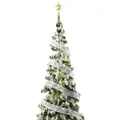 5 Meters Christmas Tree LED Ribbon Bow Hanging Light Up Topper Lights(Silver/Warm White)