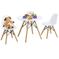 Giantex 3PCS Kids Table and Chairs Set Learning Activity Play Set Toy Play Desk Gift, White