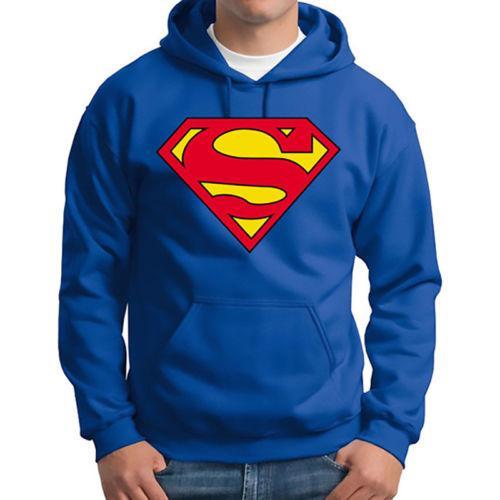 Vicanber Superman Batman Men Hoodie Pullover Sweatshirt Casual Winter Hooded Outwear Jumper