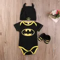 GoodGoods Newborn Baby Boys Girls Batman Romper Jumpsuit Clothes Shoes Hat Outfit Set(Short Sleeve, 12-18Months)