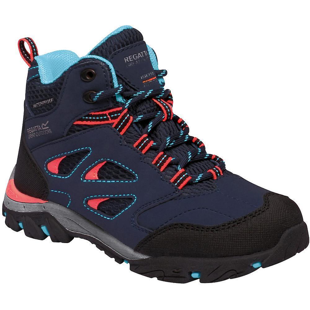 Regatta Childrens/Kids Holcombe IEP Junior Hiking Boots (Navy/Fiery Coral) (11 UK Child)