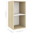 5 Piece TV Cabinet Set White and Sonoma Oak Engineered Wood vidaXL