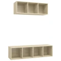2 Piece TV Cabinet Set Sonoma Oak Engineered Wood vidaXL