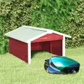 Robotic Lawn Mower Garage 72x87x50 cm Red and White Firwood vidaXL