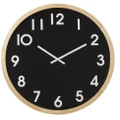 Amalfi Leonard Wall Clock Stylish For Gifts or Home Office Decor Natural/Black