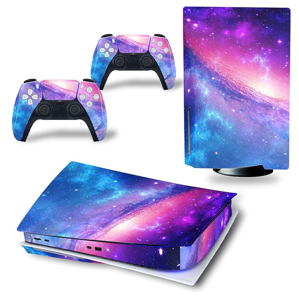 GoodGoods Sticker Vinyl Skin Wrap Decal Cover Skins For Playstation 5 Console Controllers (Magic Starry Sky)