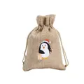 3PCS Siaonvr Christmas Printed Linen Gift Bag Santa Backpack Candy Bag Apple Bag, D
