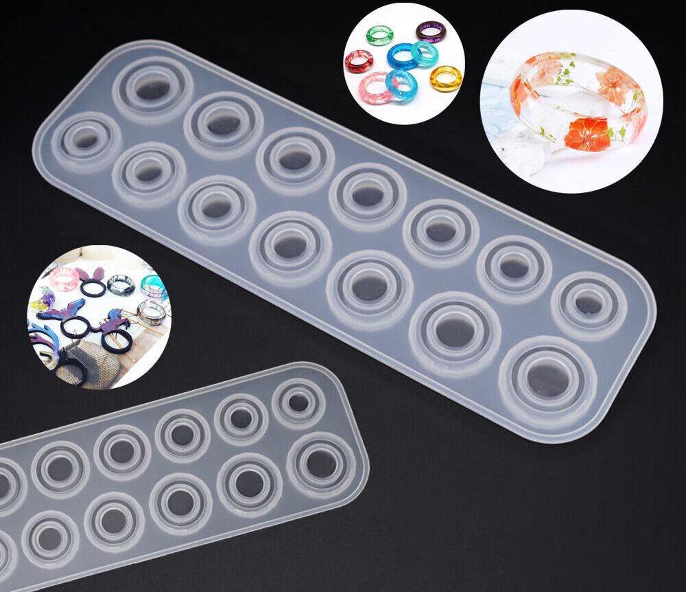14 Hole Ring Silicone Mold Jewelry Pendant Making Epoxy Resin Mould Tool DIY