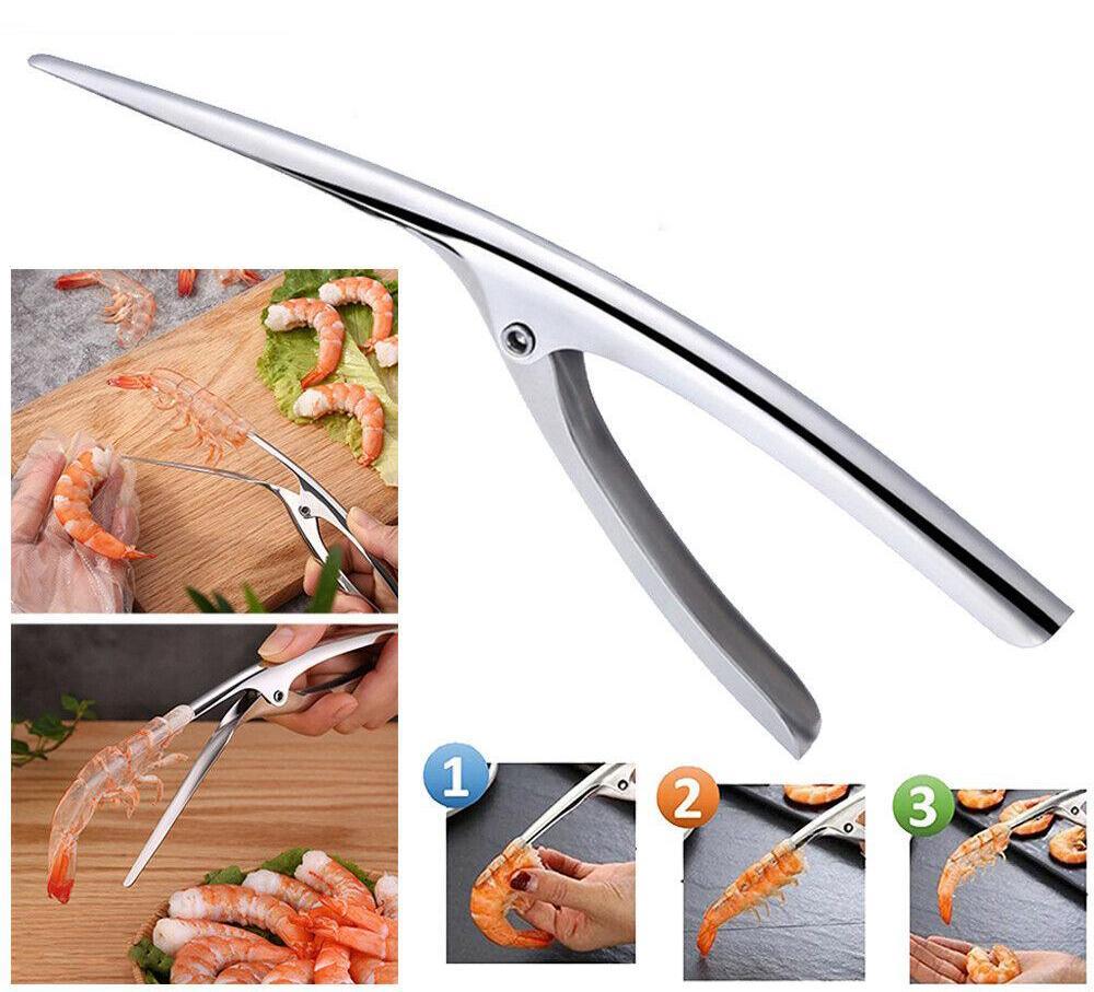 Stainless Steel Kitchen Tool Shrimp A Creative Deveiner Peel Device Prawn Peeler