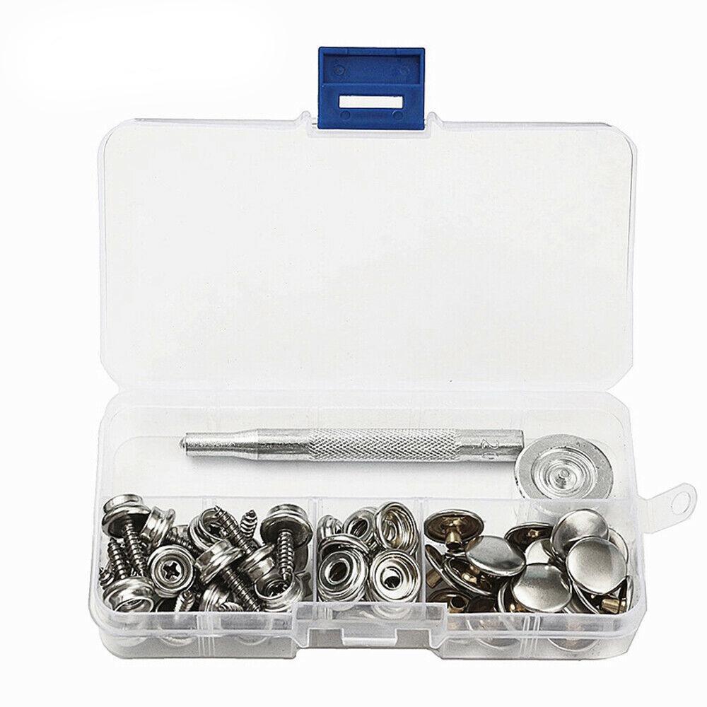 62pcs Stainless Steel Canvas to Screw Press Stud Snap Kit Boat Cover
