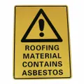 3x Warning Danger Roofing Material Contains Sign 300*200mm Metal Build