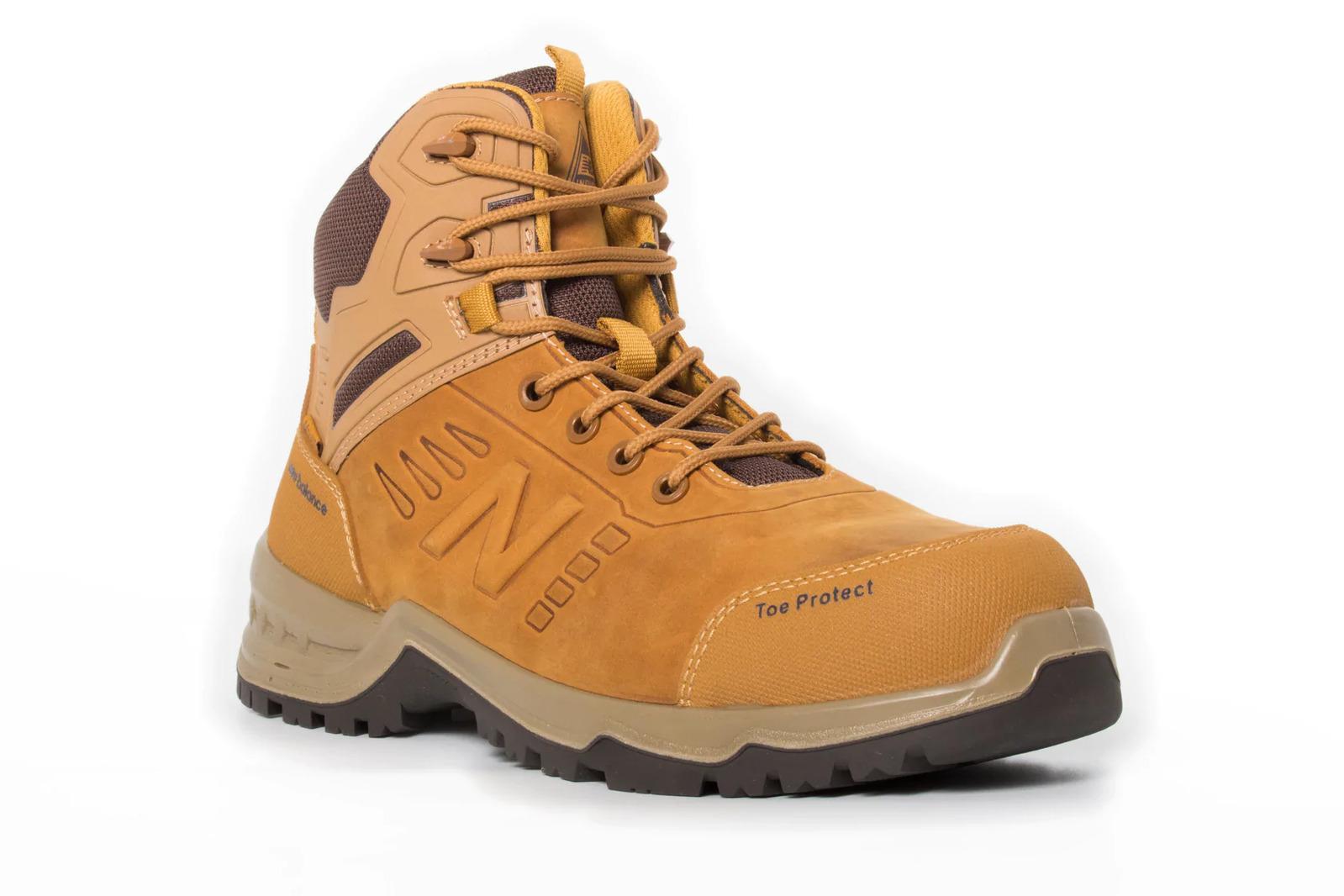 New Balance Mens Contour Steel Toe Cap Safety Work Boots with Zip - Wheat - US 8 Width:2E