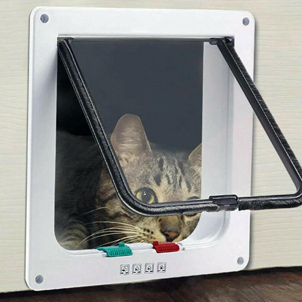 4-Way Large Size Lockable Flap Safe Door Screen Locking Pet Cat Dog Brushy Oz