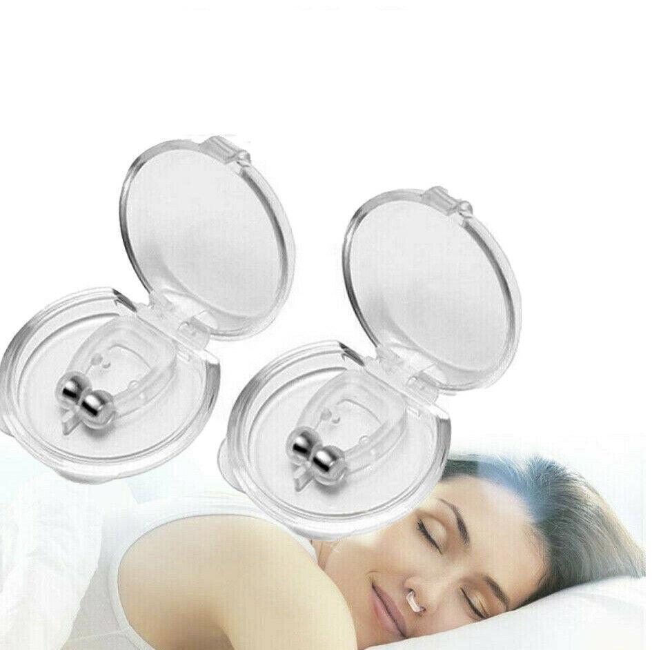 2x Anti Snore Magnetic Silicone Nose Clip Stop Snoring Apnea Aid Device Stopper