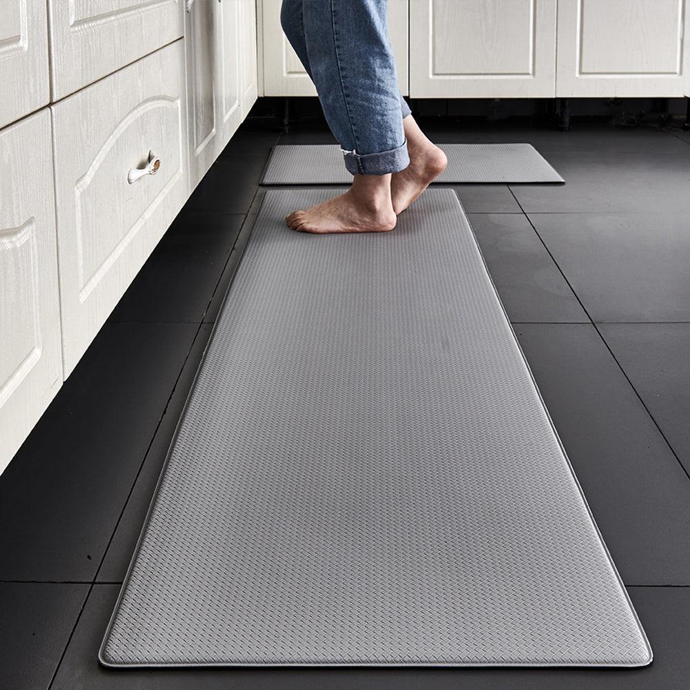 Home Kitchen Door Mat Non-slip Water-resistant Anti-Oil Floor Rug Carpet 45 x120cm Grey