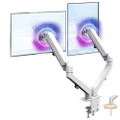 Dual Monitor Stand Arm Gas Spring Swivel Dual Monitor Mount for 13-32 inch White