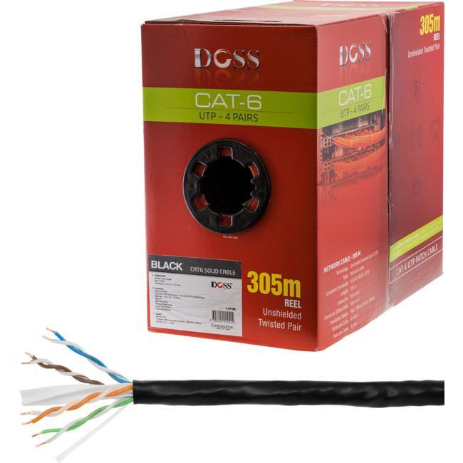 C6RBLK 305M Cat6 Solid Cable Black Sold As 305M Roll Only