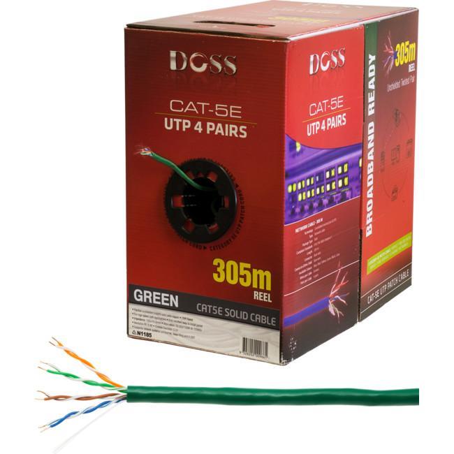 C5RGRN 305M Cat5e Solid Cable Green Sold As 305M Roll Only