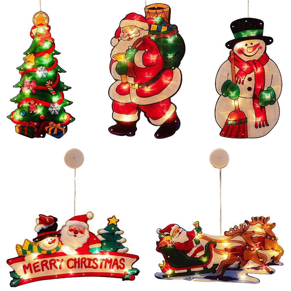 Christmas Hanging Light Suction Cup Window Hanging Light Cute Christmas Décor-Santa Claus