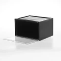 Home Kicks Side Display Stackable Shoe Storage Box (Black)