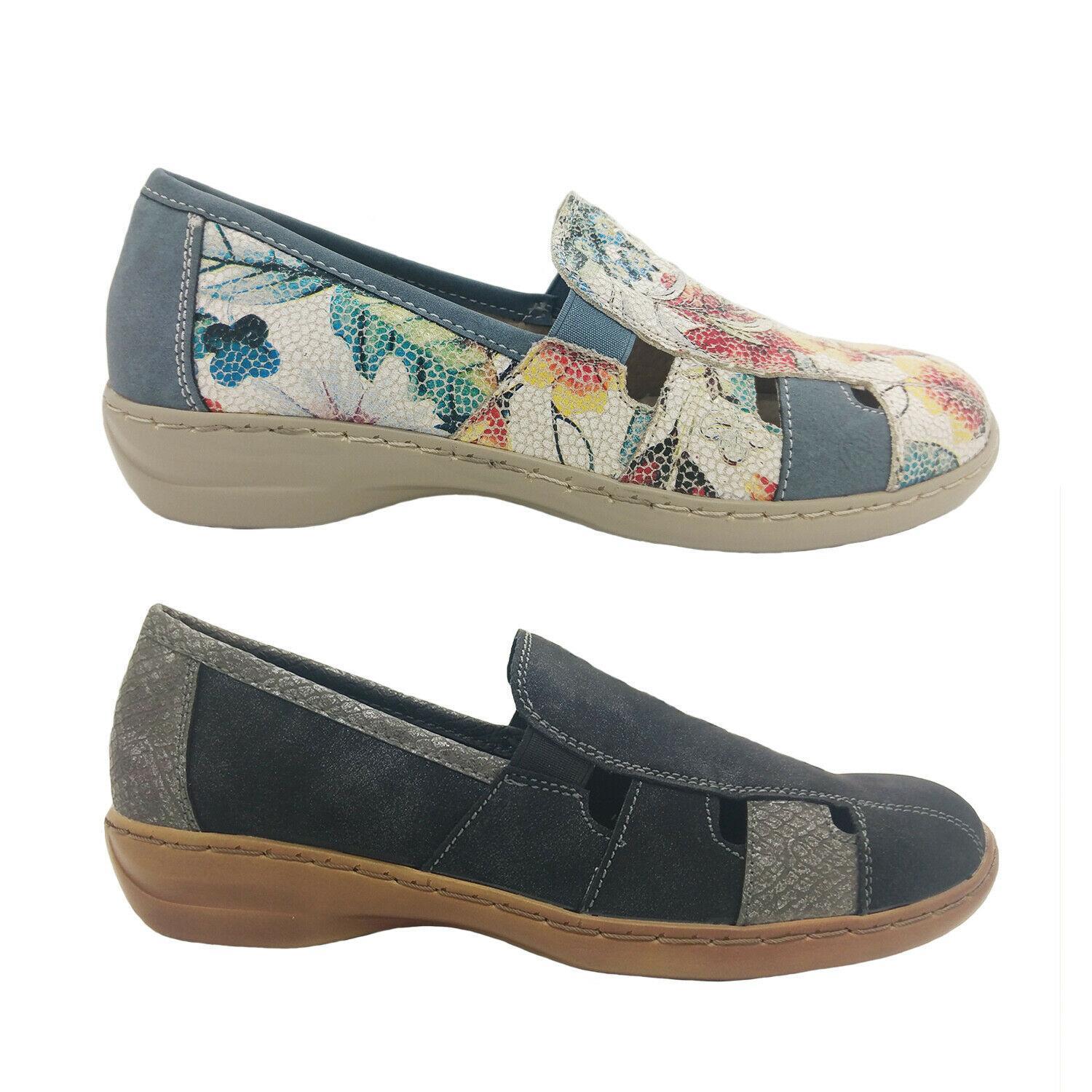 Ladies Shoes Lorella Faith Slip on Elastic Contrast Panel Comfort Shoe Size 5-10 Black AU 5 EURO 36
