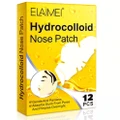 Elaimei Nose Pimple Patch Hydrocolloid Patches for Nose Pores Strips Acne Mighty Streeps Blackhead Cleansing Remover (12pcs)
