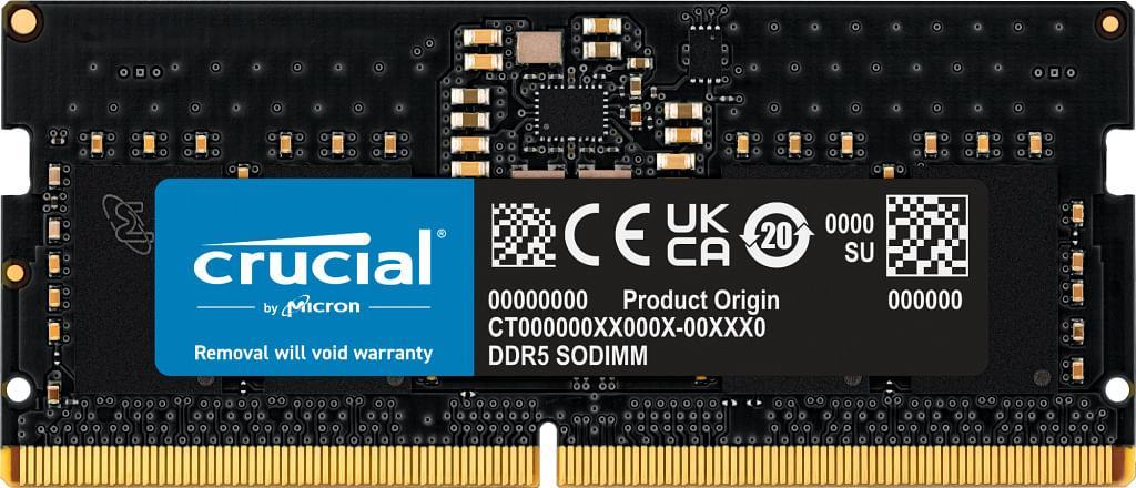 Crucial 8GB(1x8GB) DDR5-4800 SODIMM Memory [CT8G48C40S5]