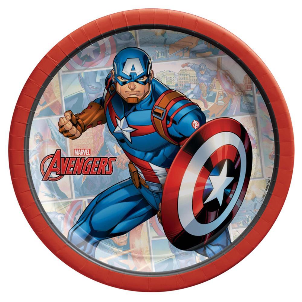 Marvel Avengers Powers Unite Captain America Lunch Dessert Cake Paper Plates 8 Pack