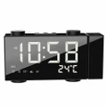 LED Digital Projection Alarm Clock Wireless Time Temperature LCD Display