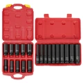 Advwin 10PCS 3/4" Drive Deep Impact Socket Set 22-41mm Cr-V Metric Tool Kit Hex Design w/Case