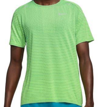 Nike Mens TechKnit Slim Fit Ultra Running Fitness Work-out T-Shirt - Green - M