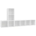 3 Piece TV Cabinet Set White Engineered Wood vidaXL