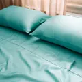 Dickies Queen Bed 1000TC Cotton Rich Flat Soft Fitted Durable Sheet Set Seafoam