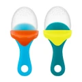 2pc Boon Pulp Silicone Feeder Food/Fruit/Vegetable Pacifier Baby 6m+ Blue/Orange