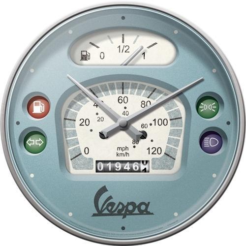 Nostalgic Art 30cm Vespa Speedo Round Battery Operated Home/Office Wall Clock