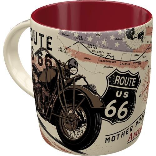 Nostalgic Art Route 66 Bike Map 330ml Ceramic Mug Tea/Coffee Drink Cup w/ Handle