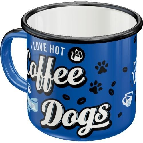 Nostalgic Art Hot Coffee & Cool Dogs 360ml Enamel Mug Tea Drink Cup w/ Handle