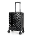 Swiss Aluminium Luggage Suitcase Lightweight with TSA locker 8 wheels 360 degree rolling Carry On HardCase SN7623A Black