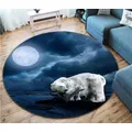 3D Polar Bear 82264 Animal Round Non Slip Rug Mat Room Mat Quality Elegant Photo Carpet