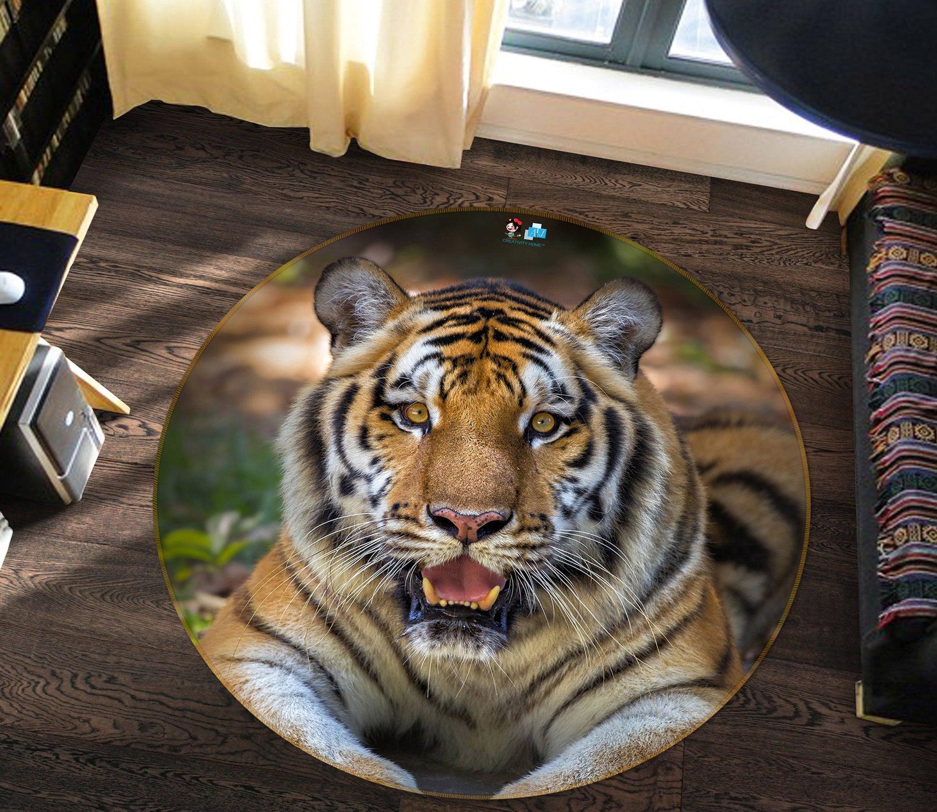 3D Tiger 81233 Round Non Slip Rug Mat Room Mat Quality Elegant Photo Carpet