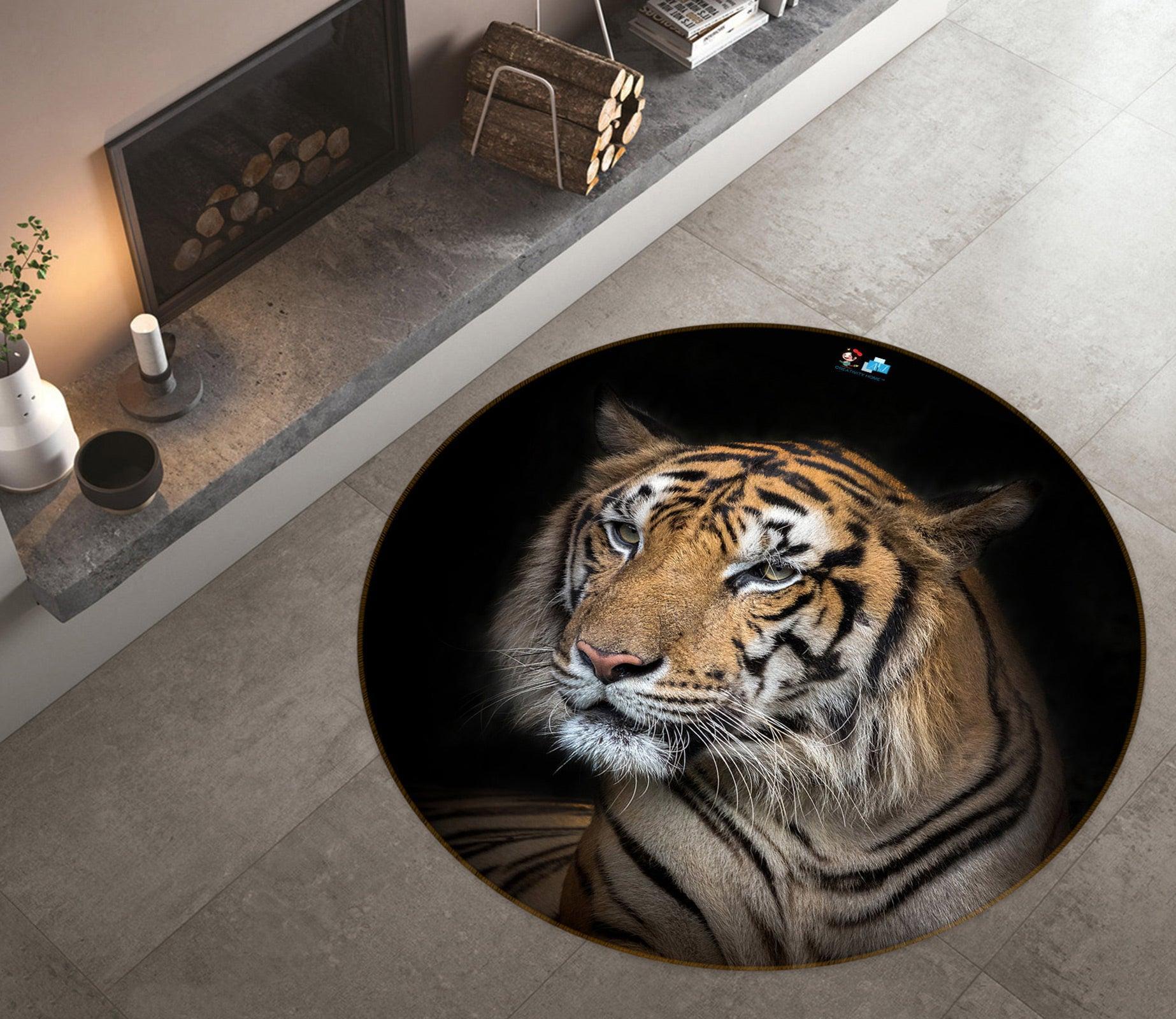 3D Tiger 81189 Round Non Slip Rug Mat Room Mat Quality Elegant Photo Carpet