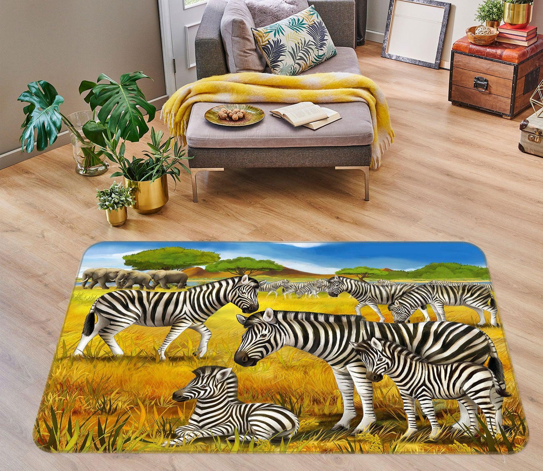 3D Zebra 77217 Non Slip Rug Mat Room Mat Quality Elegant Photo Carpet