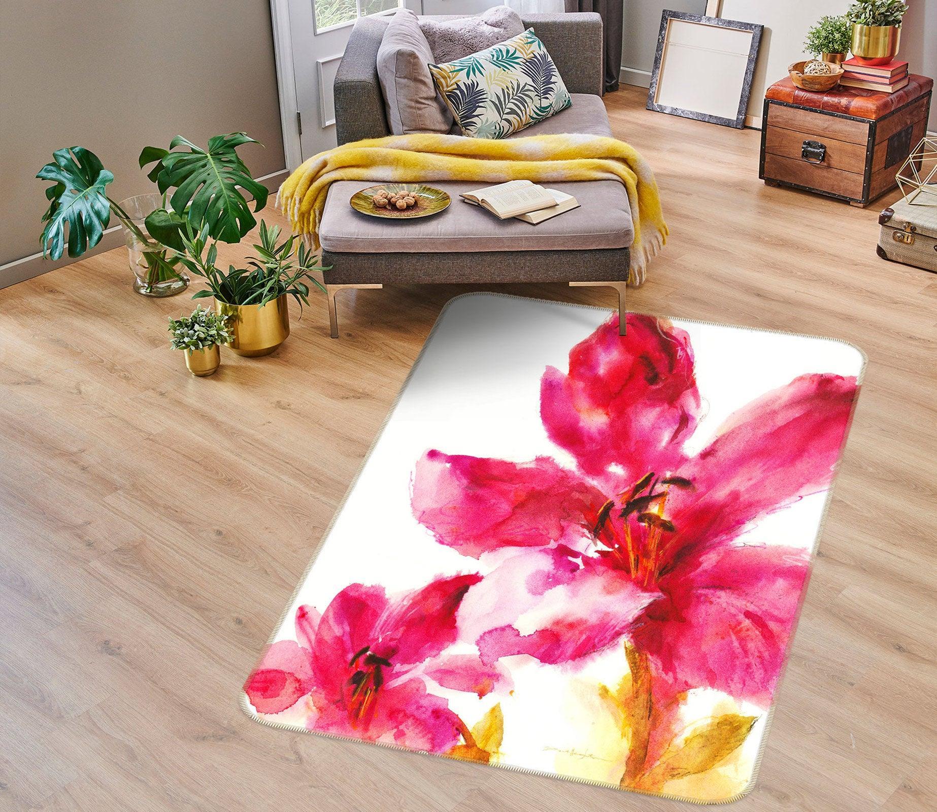 3D Red Flowers 76156 Non Slip Rug Mat Room Mat Quality Elegant Photo Carpet